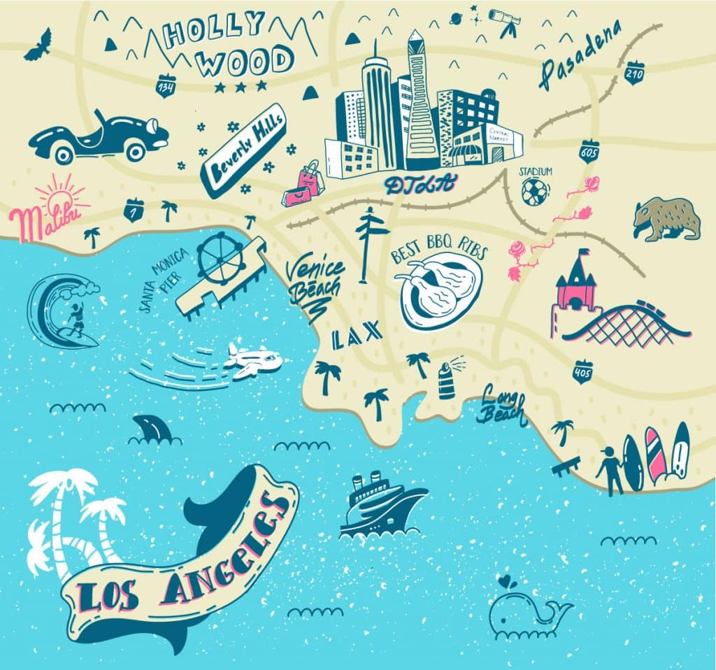 Carte des quartiers de Los Angeles
