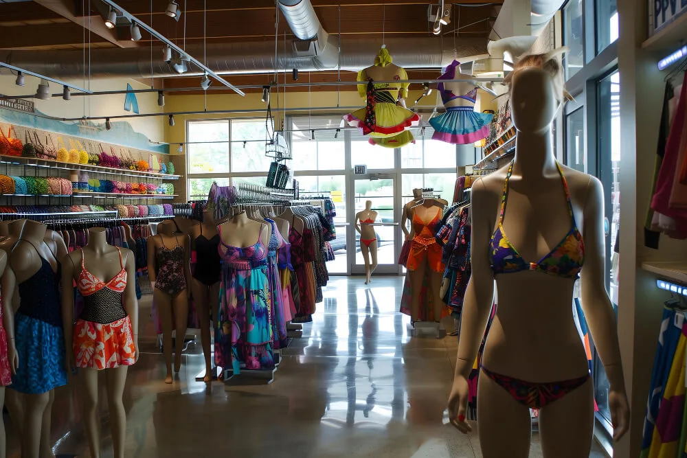 Boutique souvenirs Lincoln Mall South Beach – maillots de bain et vêtements colorés à Miami Beach