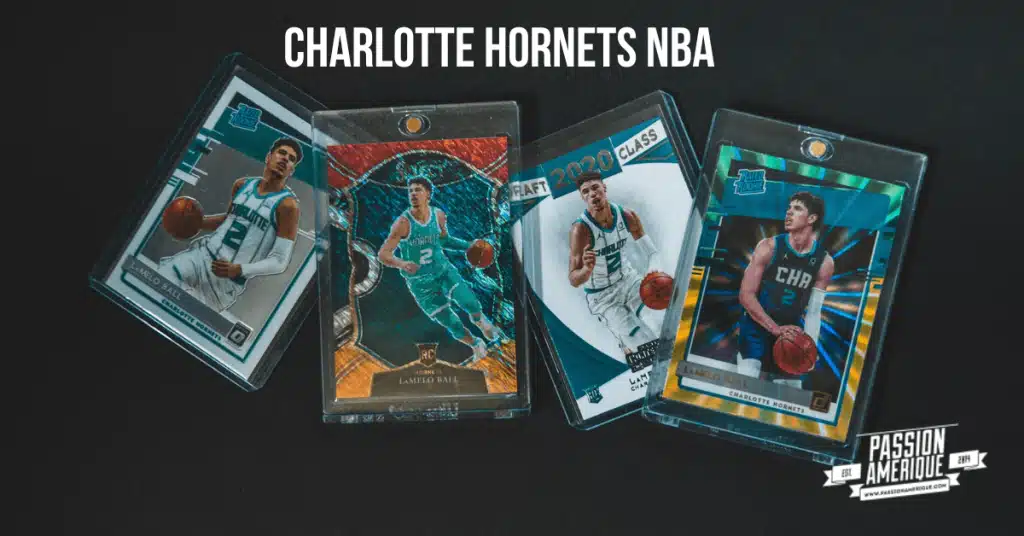 Cartes NBA de LaMelo Ball avec maillot des Charlotte Hornets — illustration billets et calendrier NBA