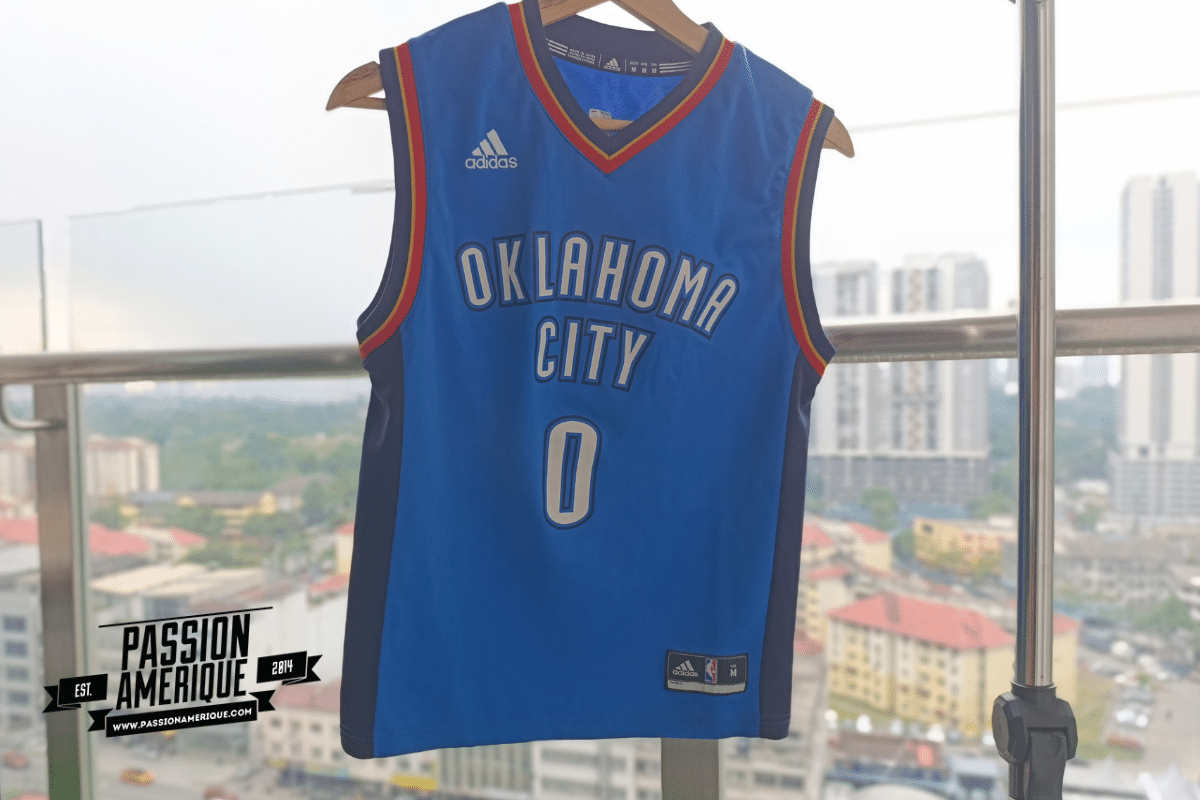 Maillot Oklahoma City Thunder numéro 0 Russell Westbrook - photo Passion Amérique