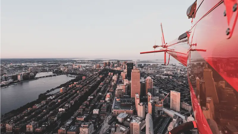 Skyline de Chicago vue pendant un vol en hélicoptère